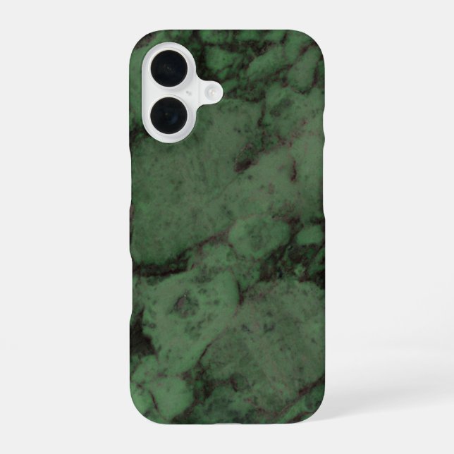 Coque iPhone 16 Marbre Vert Foncé (Verso)