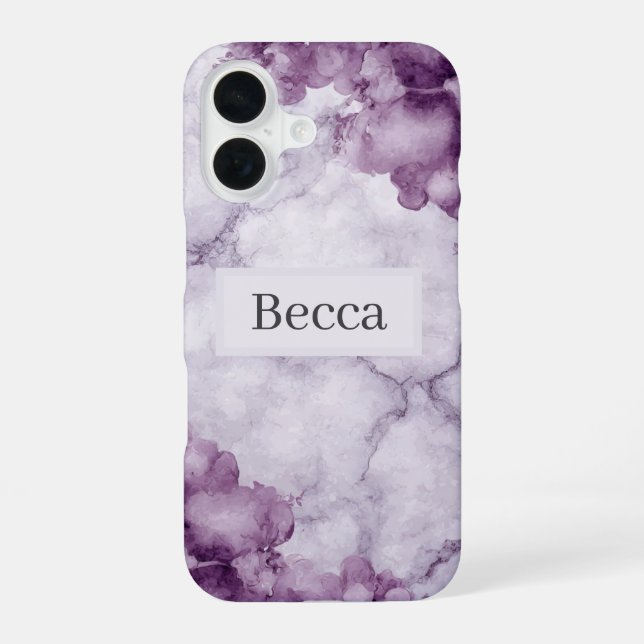 Coque iPhone 16 Marbre Violet (Verso)