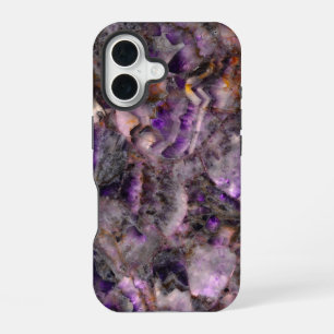Coque iPhone 16 Marbre violet de granit violet de pierre classique