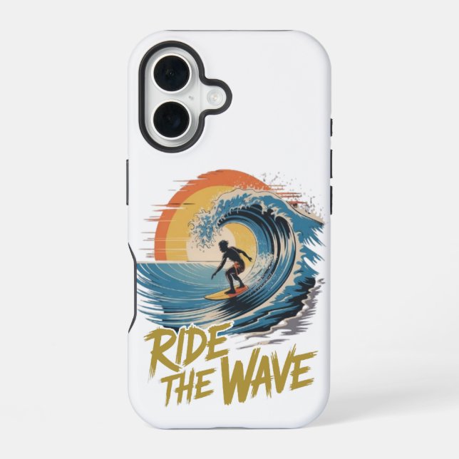 Coque iPhone 16 Marcher la vague (Verso)