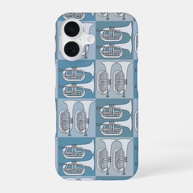 Coque iPhone 16 Marching Baritone Crosshatch (Verso)