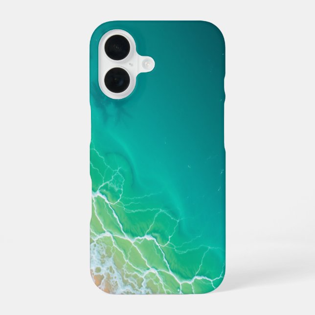 Coque iPhone 16 Marées Turquoise : Une Évasion Tropicale (Verso)