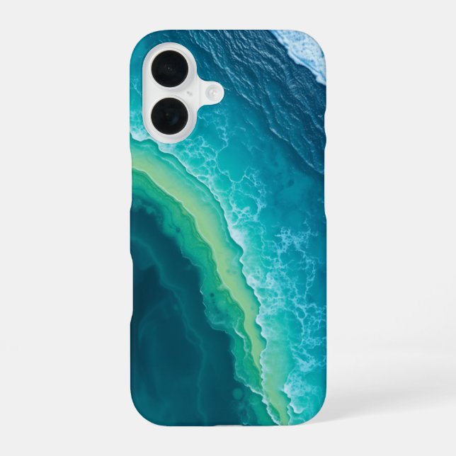 Coque iPhone 16 Marées Turquoise : Une Évasion Tropicale (Verso)