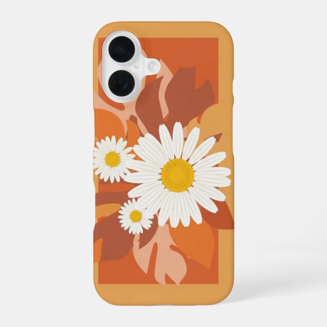 Coque iPhone 16 Marguerites Vintage sur Bloc (Verso)