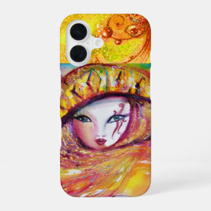 COQUE iPhone 16 MASQUE VENITIEN - MASQUE EN JAUNE