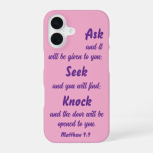 Coque iPhone 16 Matthieu 7:7 Demandez et vous recevrez Verset Bibl