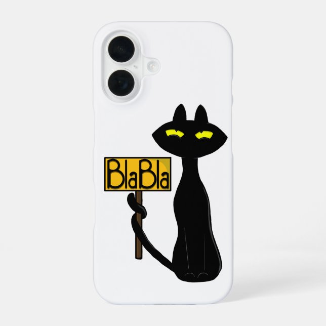 Coque iPhone 16 Mauvais Boogie - Le Chat- " BlaBla"  Étui téléphon (Verso)