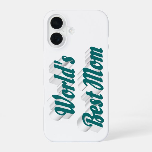 Coque iPhone 16 Meilleure Maman texte vert (Verso)