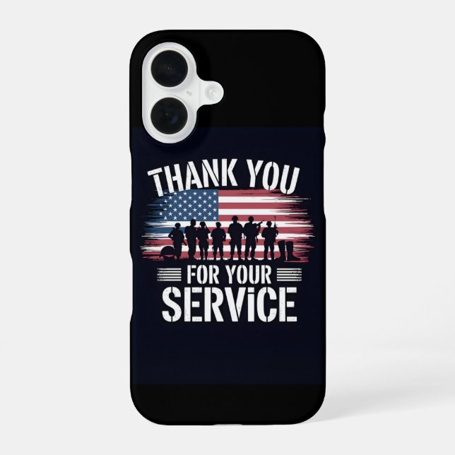 Coque iPhone 16 Merci pour votre service : Jour des vétérans 2025  (Verso)