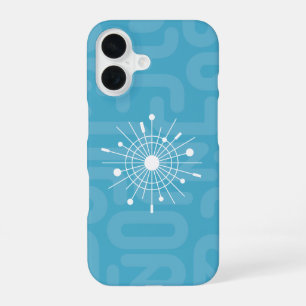 Coque iPhone 16 Mid Century moderne Flube de neige atomique Noël M