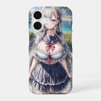 Coque iPhone 16 mignon dossier de téléphone fille de dessin animé