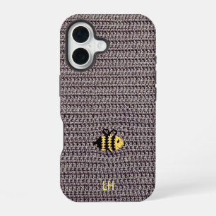 Coque iPhone 16 Mignonne abeille au crochet confortable personnali