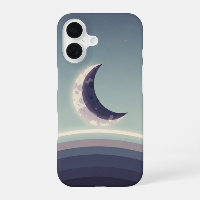 Coque iPhone 16 Minimalist Crescent Horizon (Verso)