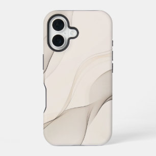 Coque iPhone 16 Minimaliste Croquis de feuille et de branche dél