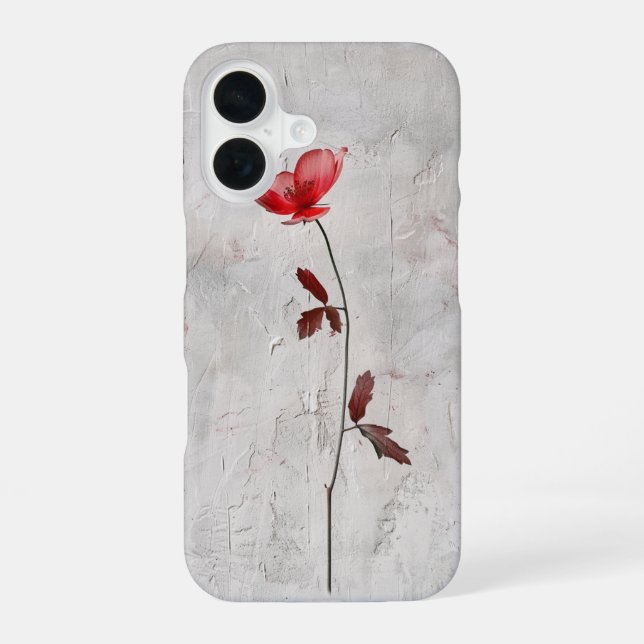 Coque iPhone 16 Minimaliste Fleur Sauvage (Verso)