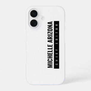 Coque iPhone 16 Minimaliste Moderne Professionnel Noir & Blanc
