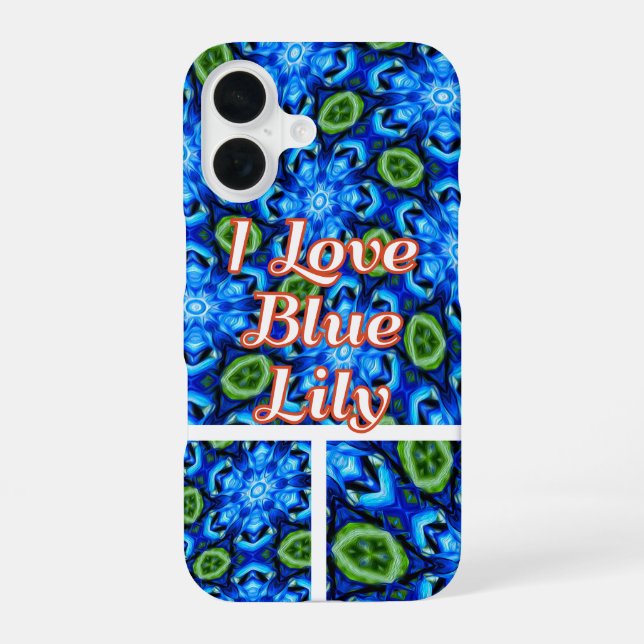 Coque iPhone 16 Modèle Floral bleu Abstrait (Verso)
