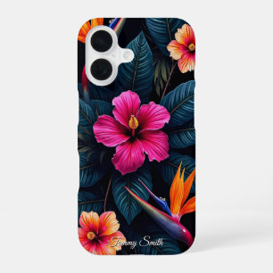 Coque iPhone 16 Modèle floral Paradis tropical Botanique vibre