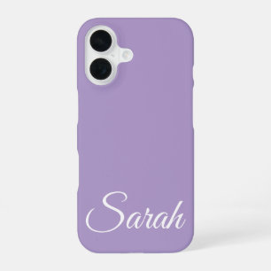 Coque iPhone 16 Moderne Classique Élégant Nom Personnalisé lavande