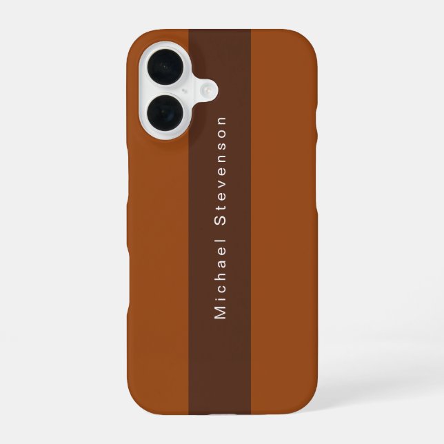 Coque iPhone 16 Moderne moderne tendance Brown professionnel (Verso)