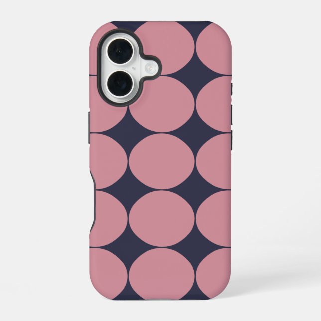 Coque iPhone 16 Moderne Rose À Points Élégant (Verso)