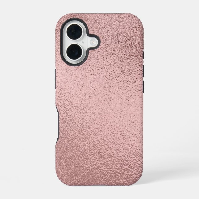 Coque iPhone 16 Moderne Turquoise Or Rose  (Verso)