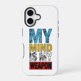 Coque iPhone 16 Mon esprit est ma arme Citation motivationnelle