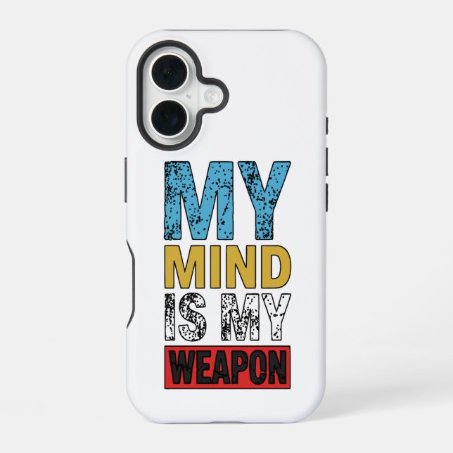 Coque iPhone 16 Mon esprit est ma arme Citation motivationnelle (Verso)