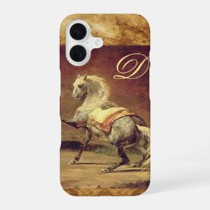 COQUE iPhone 16 MONOGRAMME DE CHEVAL GRISÉ
