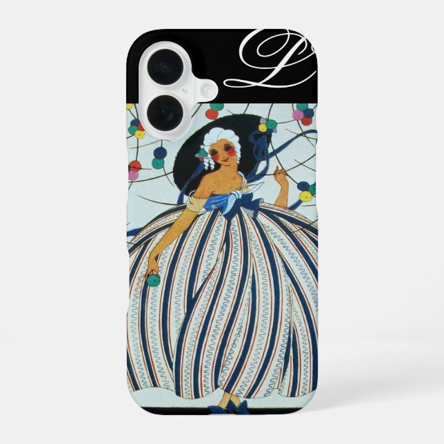 Coque iPhone 16 MONOGRAMME DE JEUNES FILLES BLANC / Mode beauté (Verso)