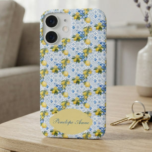 Coque iPhone 16 Monogramme de motif de citron de pays français en