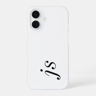 Coque iPhone 16 Monogramme de nom noir et blanc moderne