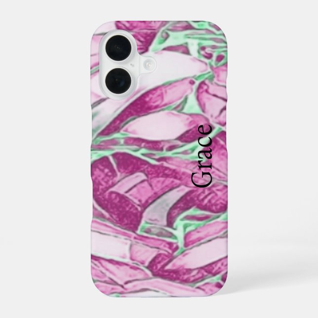 Coque iPhone 16 Monogramme floral (Verso)