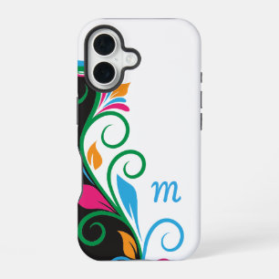 Coque iPhone 16 Monogramme Floral Deco