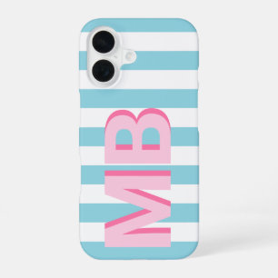 Coque iPhone 16 Monogramme initial minimaliste moderne