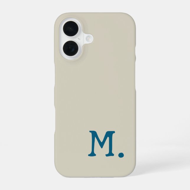 Coque iPhone 16 Monogramme Initial Moderne Remplacer le Vôtre (Verso)