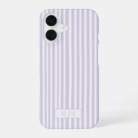 Monogramme jolie rayure violette Preppy pour iPhon