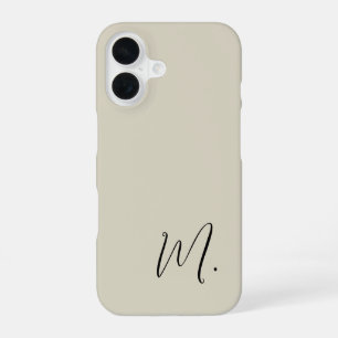 Coque iPhone 16 Monogramme moderne Remplacer initial Ajouter le vô