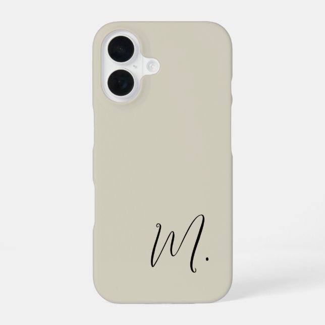 Coque iPhone 16 Monogramme moderne Remplacer initial Ajouter le vô (Verso)