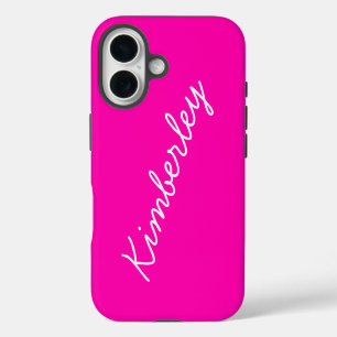 Coque iPhone 16 Monogramme Néon Rose Coloré Tendances de Mode Coul