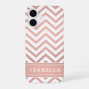Coque iPhone 16 Monogramme simple moderne avec motif chevron ombré