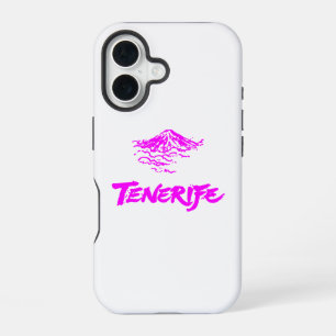 Coque iPhone 16 Mont Teide Tenerife Volcan Rose Néon