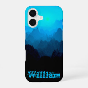 Coque iPhone 16 Montagnes bleues enfumées robustes avec un nom rus