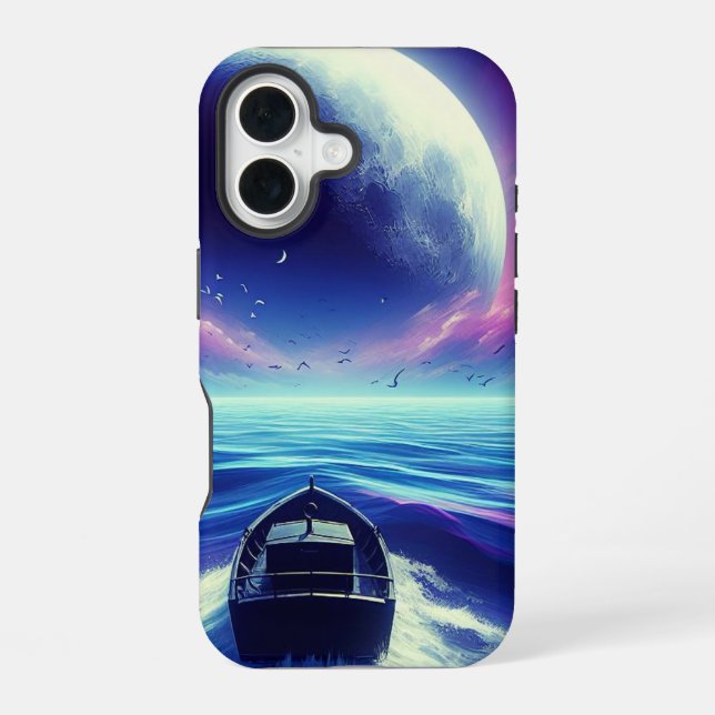 Coque iPhone 16 Montée au clair de lune (Verso)