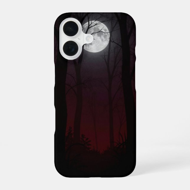 Coque iPhone 16 Moonlit Dark Forest Gothic Phone Case (Verso)
