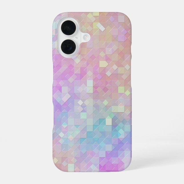 Coque iPhone 16 mosaïque éclat holographique : (Verso)