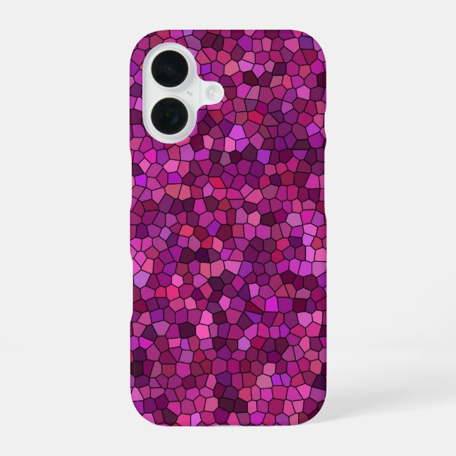 Coque iPhone 16 Mosaïque Rose Violet  (Verso)