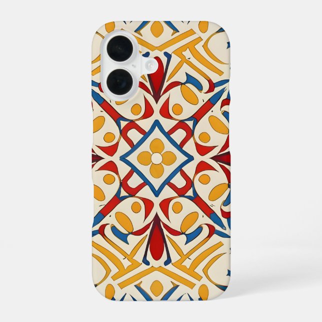 Coque iPhone 16 Mosaïque vintage, Mandala Motif (Verso)