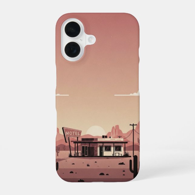 Coque iPhone 16 Motel Desert Road (Verso)