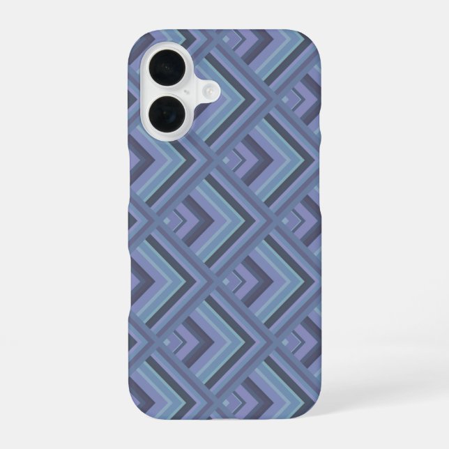 Coque iPhone 16 Motif à échelle gris bleu (Verso)